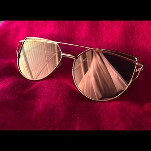 Gold Frame Pink Lens Sunglasses